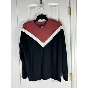 Sweaty Betty Womens Colorblock Chevron Cotton Model Sweatshirt Size Large